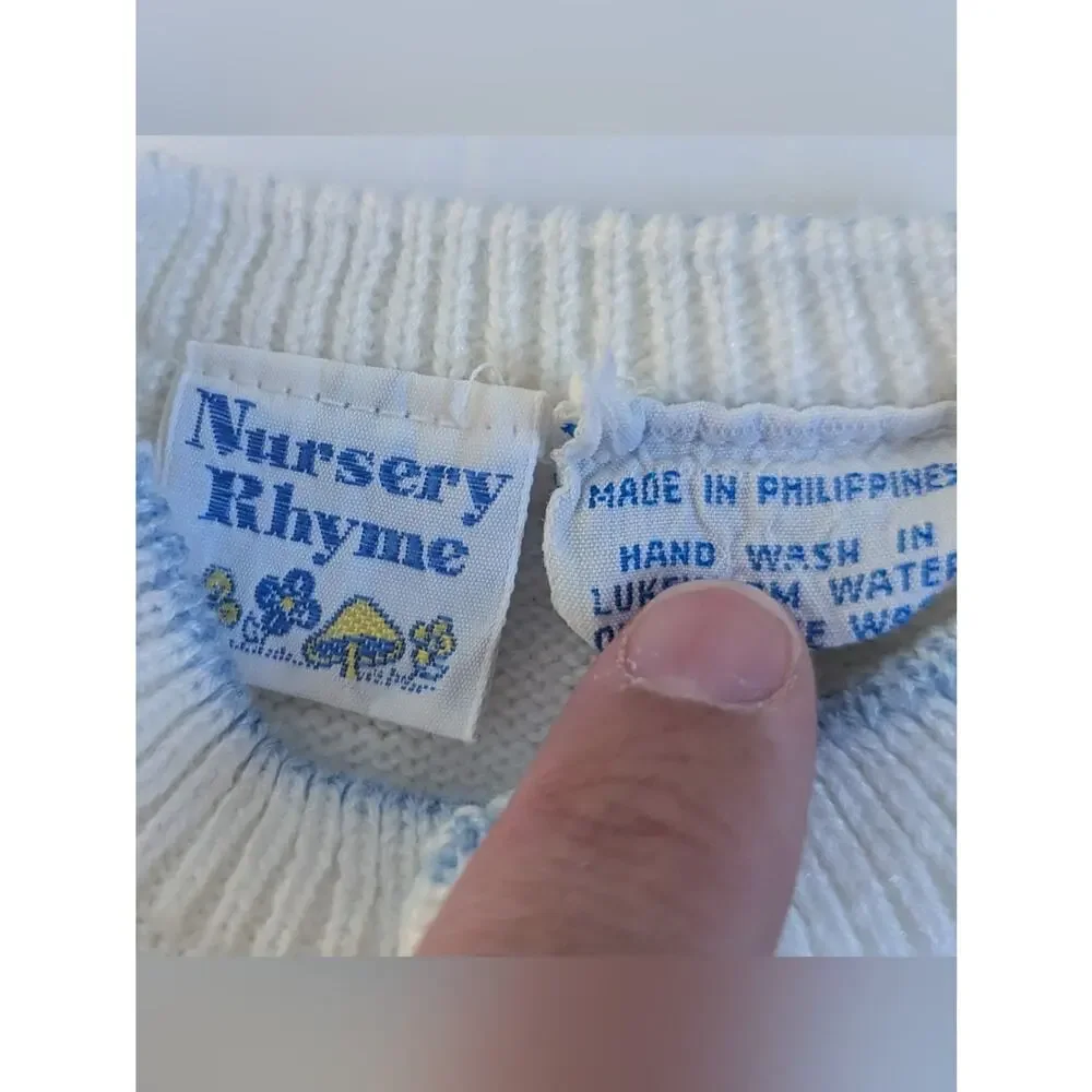 Vtg 90s Nursery Rhyme Cardigan 6m Humpty Dumpty
